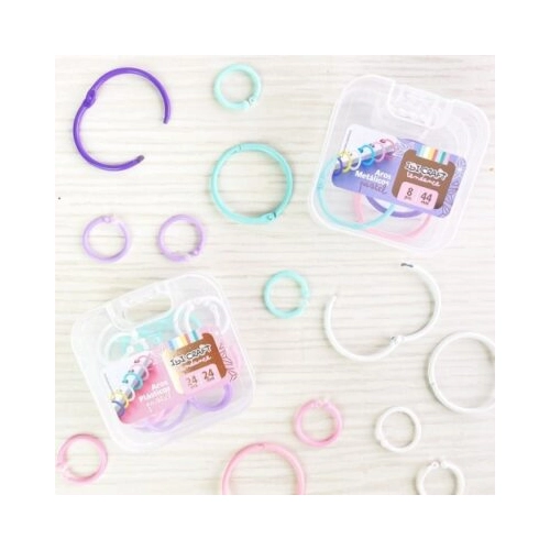 AROS METALICOS 4 COLORES PASTEL 44mm x 8 pcs
